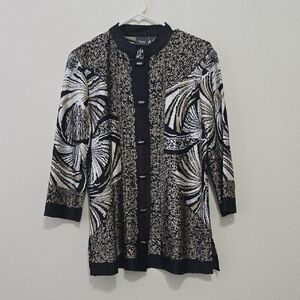 Chico's Black and Tan Textured Jacket